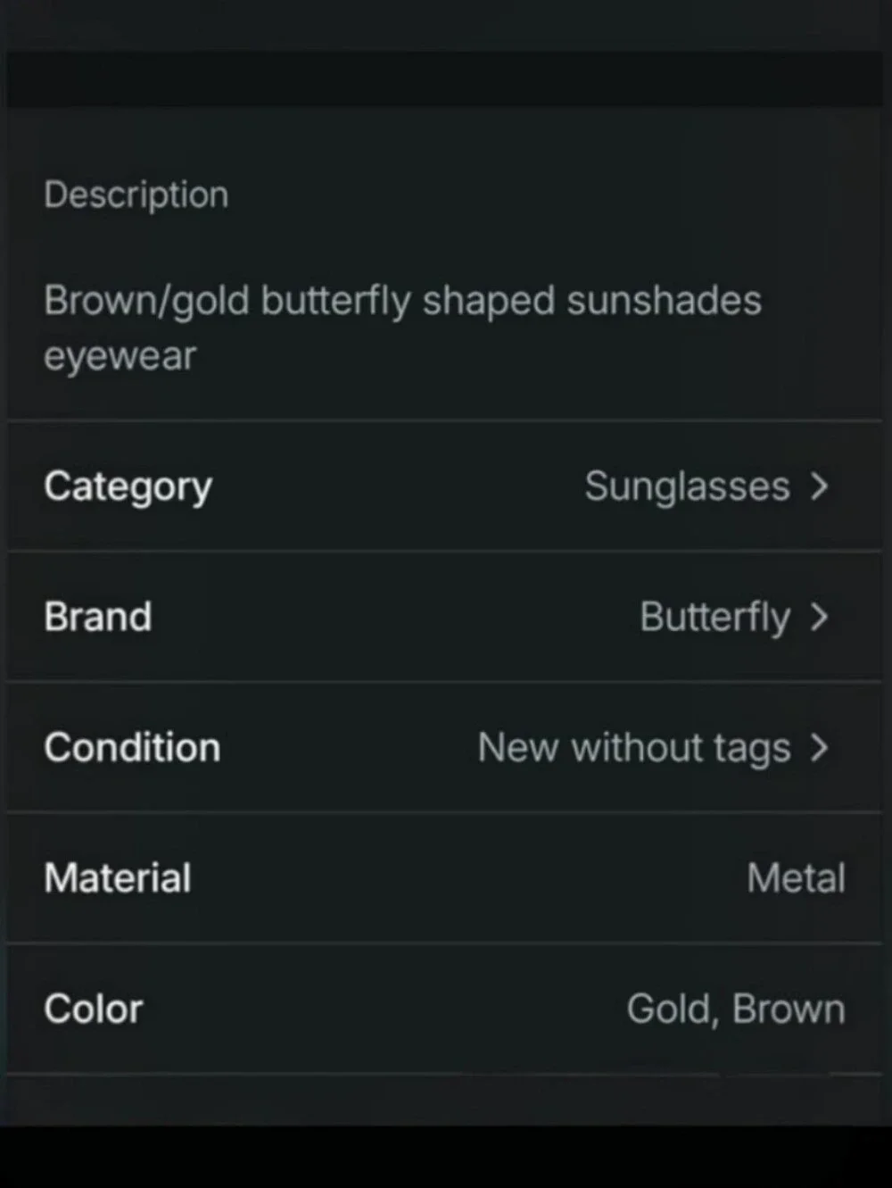 Stylish Rose Gold Butterfly Wing Women's Sunglasses - Brown Lenses